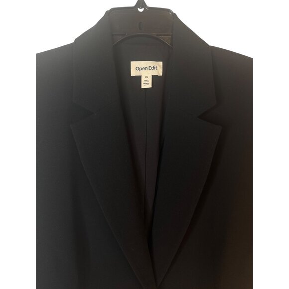 NWT Black Open Edit XS Relaxed Blazer Jacket Polyester - Picture 5 of 13